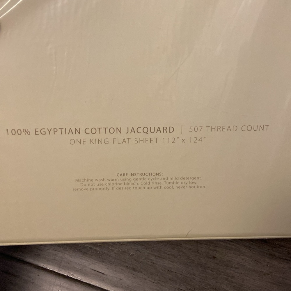NIB luxury 507 thread count hotel 100% Egyptian cotton king/cal king flat sheet - Picture 5 of 5